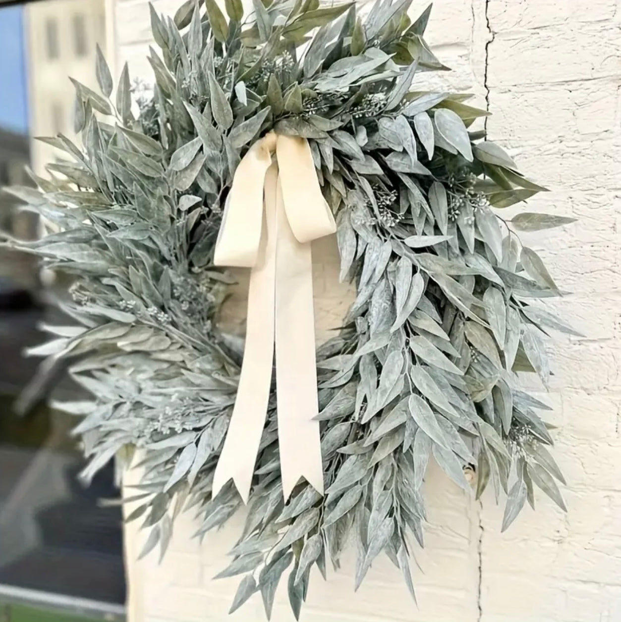 Frosted Olive Leaf Wreath