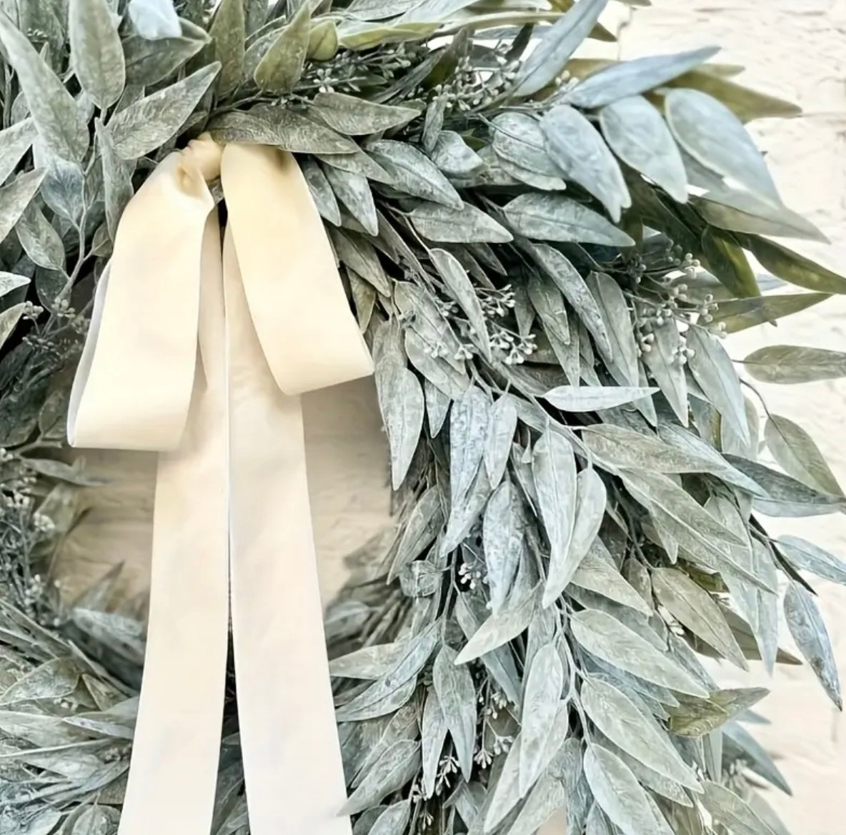 Frosted Olive Leaf Wreath