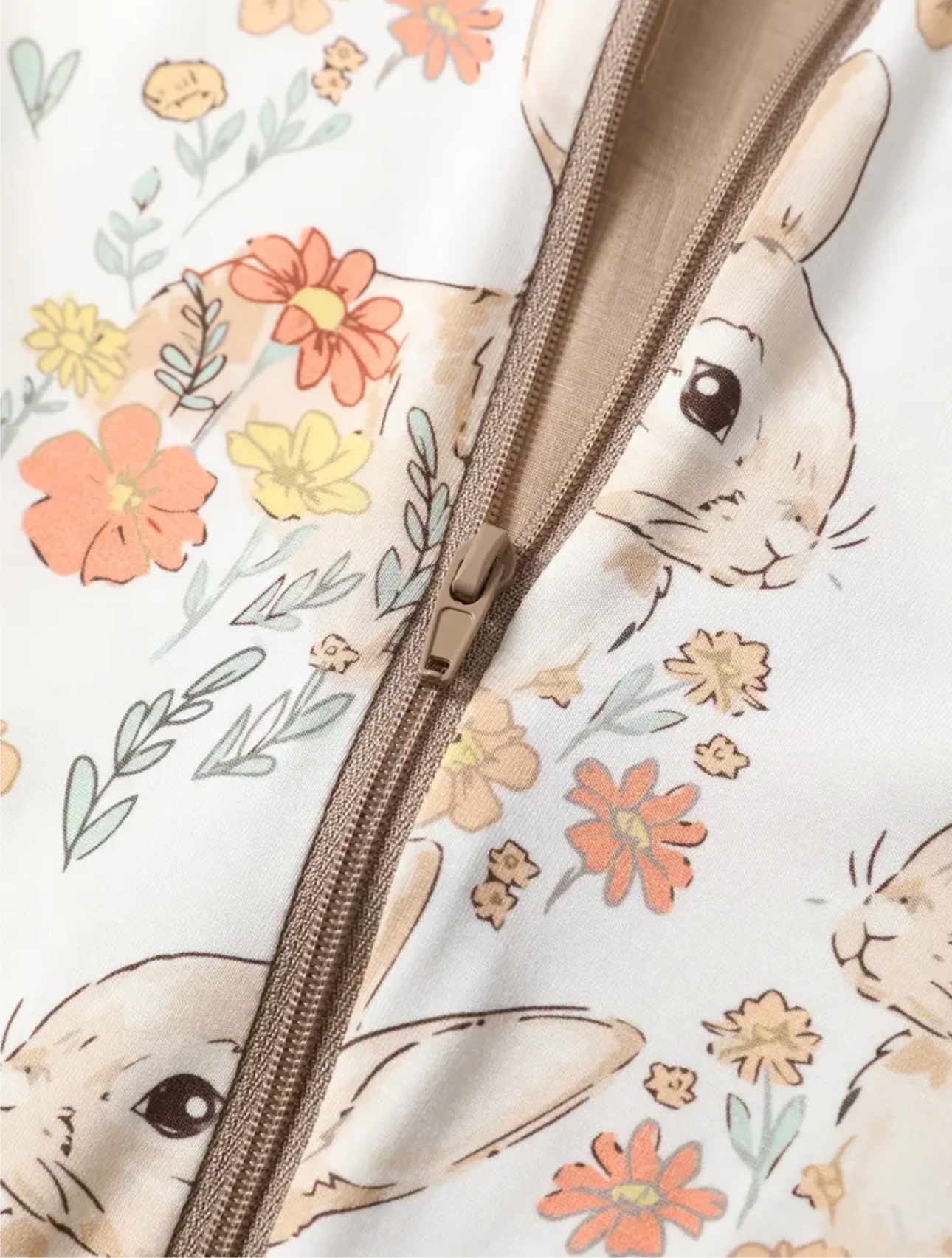 Hop lil Bunny & Floral All-in-one