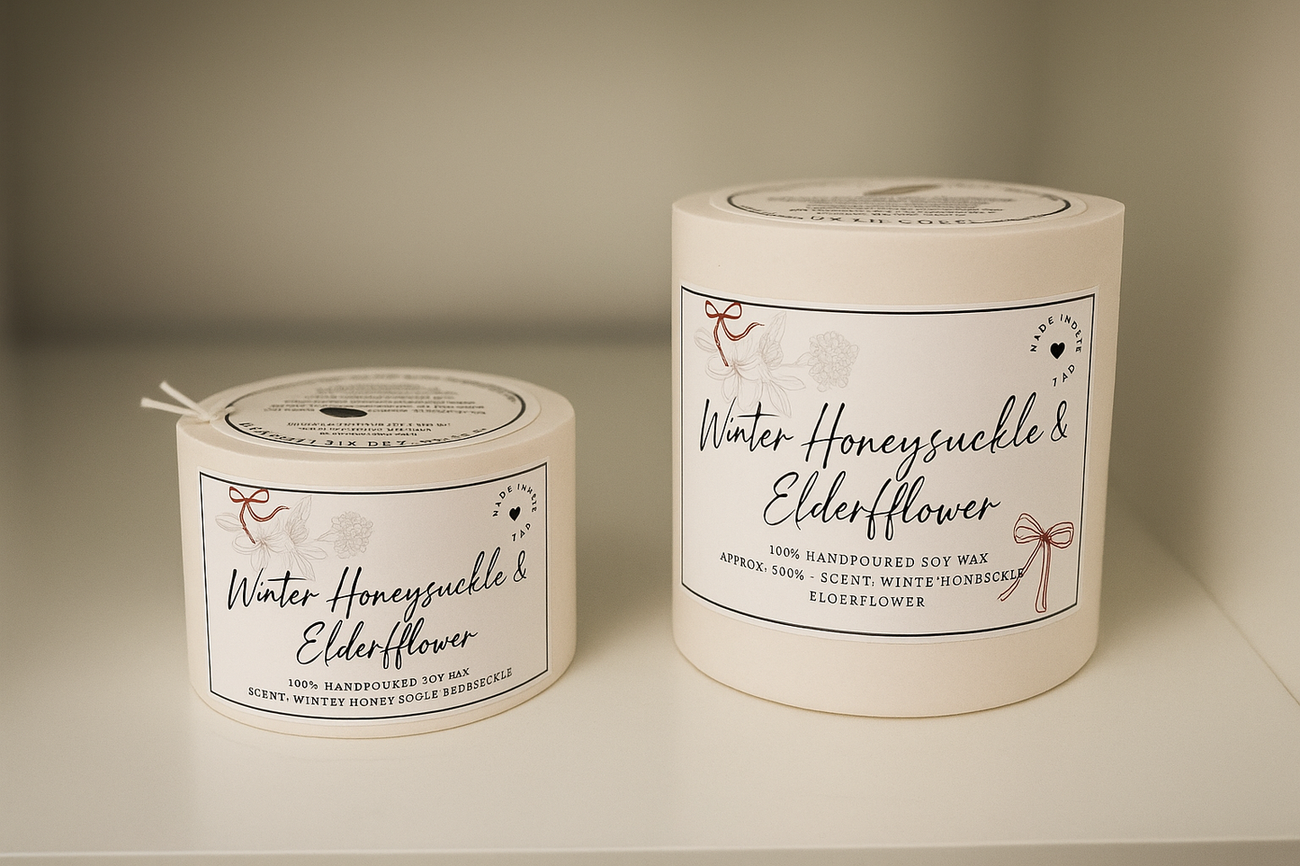 Winter Honeysuckle & Elderflower Jesmonite Candle