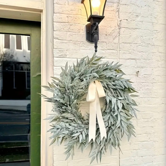 Frosted Olive Leaf Wreath
