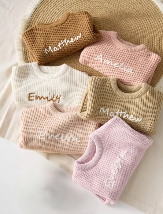 Small & Simple Personalised Children’s Knitted Jumper