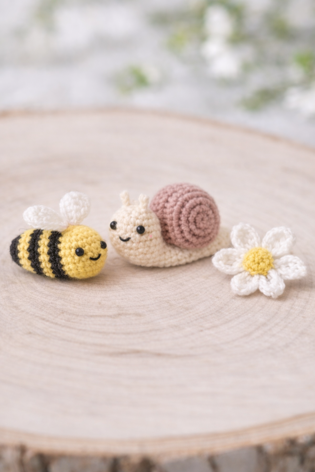Handmade Crochet Spring Foraging Basket Set