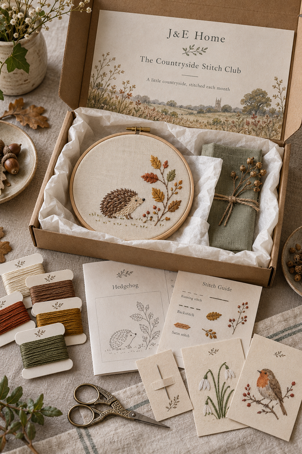 Autumn’s Little Hedgehog Embroidery Kit