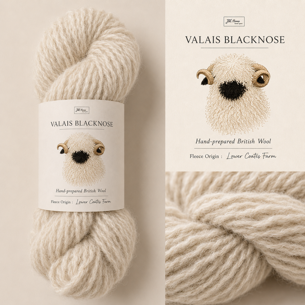 Valais Blacknose Handspun British Wool – 100g