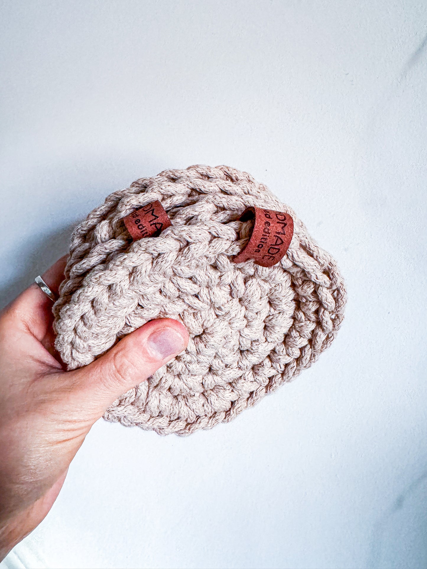 Hand-Crocheted Coaster Set with Matching Trinket Dish